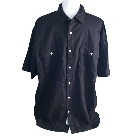 Frank and Oak Hemp Blend Short Sleeve Camp Shirt - Organic Cotton Pockets NEW - Picture 2 of 9